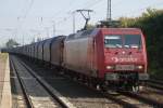 145-CL 001 der arcelor fuhr am 19.09.2009 mit einem geschlossenen Gterzug durch Wunstorf Bahnhof in Richtung Minden.