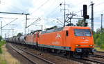 AMEH Trans - ArcelorMittal Eisenhüttenstadt Transport GmbH, Eisenhüttenstadt mit 145-CL 001 [NVR-Number: 91 80 6145 081-6 D-EKO] mit 143 001 (80 6143 001-6 D-EKO) und Staubgutzug (UN-Nr.: