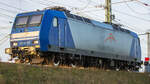 ArcelorMittal Lok der BR 145 in Stralsund abgestellt. - 11.02.2023