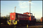 Am 4.9.1993 war die D 24 der Bentheimer Eisenbahn, hier im Bahnhof Bad Bentheim, eine der modernsten Lokomotiven im Fahrzeugpark der BE.