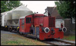 D 10, eine Köf II der BE, bei der Fahrzeugschau der Bentheimer Eisenbahn in Nordhorn am 21.5.1995.