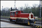 D 1 Köf III der Bentheimer Eisenbahn am 10.4.1998 in Bad Bentheim.