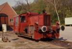 Bad Bentheim 7.4.1990: Köf II als D 12 der Bentheimer Eisenbahn