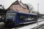 VT 67 als BOB 87228 von Friedrichshafen Hafen nach Ravensburg, Meckenbeuren, 15.01.10