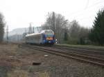 Ein Flirt-Triebzug der CANTUS Verkehrs GmbH als RB nach Gttingen kurz vor der Einfahrt in den Bahnhof Eschwege West.