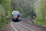 Triebwagen 427 505 als R7 auf dem Weg nach Gttingen. Hier ist er am 01.05.2010 auf der Cornberger Rampe unterwegs. 