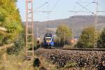 Cantus-Flirt 427 006 als R7 nach Eschwege. Aufgenommen am 15.10.2011 bei Hebenshausen.