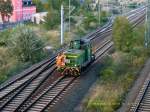 Lok 752 der RBB rangiert am 13.10.08 in Bitterfeld. Die Lok vom Typ MC700N wurde 1976 von der Firma O&K gebaut.