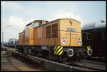 Am 8.4.1994 rangierte die bei der TWE als Neuzugang V 104 gekommene Diesellok im BW Lengerich Hohne.