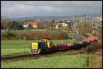 Am 11.11.2007 verkehrte wieder einmal der TWE Stahlzug von Hanekenfähr nach Paderborn. um 11.44 Uhr hatte er Lengerich durchfahren und erreichte die Rampe an der DB Überquerung in Lengerich Hohne. Zuglok war an diesem Tag die V 157 der TWE.