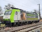 Captrain 185 532-9 pausiert am 18.02.2022 in Großkorbetha.