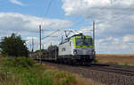 193 893 der Captrain führte am 27.06.18 einen leeren BLG-Zug durch Niederndodeleben Richtung Magdeburg.