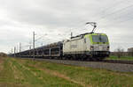 193 893 der Captrain führte am 06.04.22 einen GEFCO-Autozug durch Braschwitz Richtung Magdeburg.