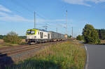 248 031 der Captrain schleppte am 19.07.23 den Smartrail-Zug durch Wittenberg-Labetz Richtung Dessau.
