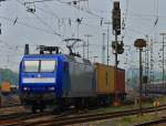 145-CL 202 von Crossrail zieht am 21.05.2012 einen Containerzug aus Aachen West.