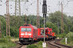 DB 185 363-9 mit einem Notfalltechnikzug in Recklinghausen-Ost 4.7.2018