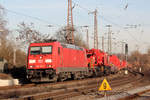 DB 185 360-5 mit einem Notfalltechnikzug in Recklinghausen-Ost 25.2.2019