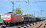 DB Cargo Deutschland AG mit  145 048-5  [NVR-Nummer: 91 80 6145 048-5 D-DB] und gemischtem Güterzug am 01.05.19 Durchfahrt Golm (Potsdam).