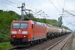 DB Cargo Deutschland AG mit  185 186-4  [NVR-Number: 91 80 6185 186-4 D-DB] mit Ganzzug Druckgaskesselwagen (Propen) am 02.05.19 Bf.