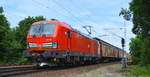 DB Cargo AG [D] mit  193 383  [NVR-Nummer: 91 80 6193 383-7 D-DB] und Ganzzug Schiebewandwagen am 10.06.20 Berlin Wuhlheide,