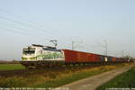 DB Cargo 193 363  I am Climate Hero  durchfährt mit Containerzug nach Rheinhausen Gbf Lindhorst bei Hannover    08.11.2020, Lindhorst