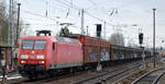 DB Cargo AG [D] mit  145 044-4  [NVR-Nummer: 91 80 6145 044-4 D-DB] und gemischtem Güterzug Richtung Frankfurt/Oder am 17.02.21 Berlin Hirschgarten.