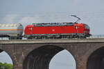 Die Elektrolokomotive 193 315-9 war Ende August 2022 auf der Duisburg-Hochfelder Eisenbahnbrücke zu sehen.