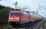 DB Fernverkehr AG mit  101 069-3  [NVR-Nummer: 91 80 6101 069-3 D-DB] und einem PbZ aus meheren Regio-Doppelstockwagen mit einem Steuerwagen bestehend am 20.03.19 Bf, Berlin-Hohenschönhausen.