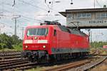 Portrait von 120 101-1, als diese am Nachmittag des 22.06.2019 an der Fahrzeugparade des Sommerfestes vom DB Museum in Koblenz Lützel teilnahm.