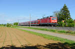 143 970 mit der S2 (Altdorf - Roth) bei Winkelhaid, 19.05.2020