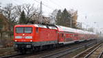 DB Regio AG, Region Nordost mit  112 148  (NVR-Nummer   91 80 6112 148-2 D-DB ) mit dem RE1 nach Frankfurt/Oder am 27.11.20 Berlin Hirschgarten.