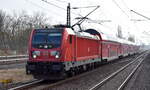 DB Regio AG - Region Nordost mit ihrer  147 001  [NVR-Nummer: 91 80 6147 001-2 D-DB] und der RB 32 nach Oranienburg am 10.02.23 Einfahrt Bahnhof Berlin-Hohenschönhausen.