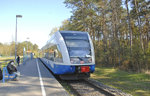Usedomer Bäderbahn an der Albeck Grenze auf Usedom.