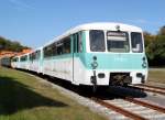 771 007-2 steht als Sonderfahrt abgestellt im Bahnhof Seebad Heringsdorf,was mit den Ferkeltaxen passieren soll steht ebenfalls in den Sternen.03.10.2012 