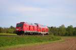 DB Regio Hessen Bombardier Traxx DE 245 018-7 mit einer RB34 am 24.04.19 bei Schöneck Kilianstädten