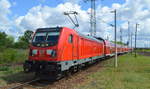 Inzwischen schon ein gewohntes Bild die DB Regio AG [D] mit  147 015  [NVR-Nummer: 91 80 6147 015-2 D-DB] als RB14 nach Nauen bei der Ausfahrt BF.