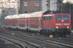 MÜNSTER, 27.09.2014, 111 076 als RE 7 von Krefeld Hbf bei der Einfahrt in den Zielbahnhof Münster Hbf