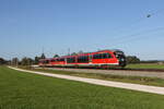 642 559 der  Erzgebirgsbahn  am 6. Oktober 2022 bei Übersee am Chiemsee.