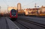 Ein Doppelstockzug von Mühldorf nach München Hbf wurde bei der Einfahrt in den Münchner Ostbahnhof am frühen Abend des 26.01.16 bildlich festgehalten.