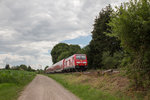 245 010-4 pendelte am 03.07.16 mit ihrem Doppelstockzug zwischen München Hbf und Mühldorf.