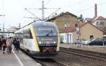 Am 29.02.2020 erreicht 642 624 als RE 23403 Heilbronn-Crailsheim den Bahnhof Schwäbisch Hall-Hessental.