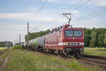 DeltaRail 243 145 (143 145) war am 05.06.2022 mit einem Kesselzug auf dem Weg von Stendell nach  Frankfurt Oderbrücke.