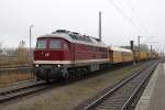 232 550 DGT mit Bauzug am 24.11.2013 in Rathenow