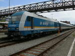 Zum Ende des ALEX Süd: Am 23.8.19 um 16:00 Uhr stand 223 071 mit ihrem ALX 84113 im Bahnhof Lindau.