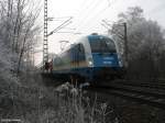 183 003 mit ALX 86010 nach Hof zwischen Mnchen-Fasanerie und Mnchen-Feldmoching am 22.12.07