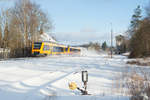 1648 211 als OPB 79728 nach Marktredwitz bei der Ausfahrt in Pechbrunn, 05.01.2017