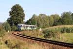 TLX RE2 mit 642 809 nach Dresden Hbf kurz hinter dem Haltepunkt Taubenheim am 18.09.2020.