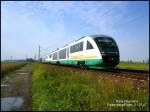 VX 83266, hier mit VT 08 u. 06, von Hof Hbf nach Berlin Zoologischer Garten. Hier wurde er wegen Bauarbeiten umgeleitet ber Falkenberg/Elster. Aufgenommen am 21.07.07 in der Nhe von Falkenberg/E.