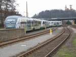 Dreierpack Vogtlandbahndesiro.VT04,VT11 und VT07 warten am 04.01.07 in Schwandorf auf ihren nchsten Einsatz.