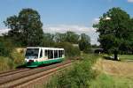 VT 48 der Vogtlandbahn mit VBG 83255 in Obermylau (01.08.2007)